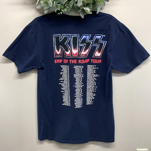 KISS End of the Road World Tour T-Shirt Short Sleeve Navy Blue M - Picture 2 of 13